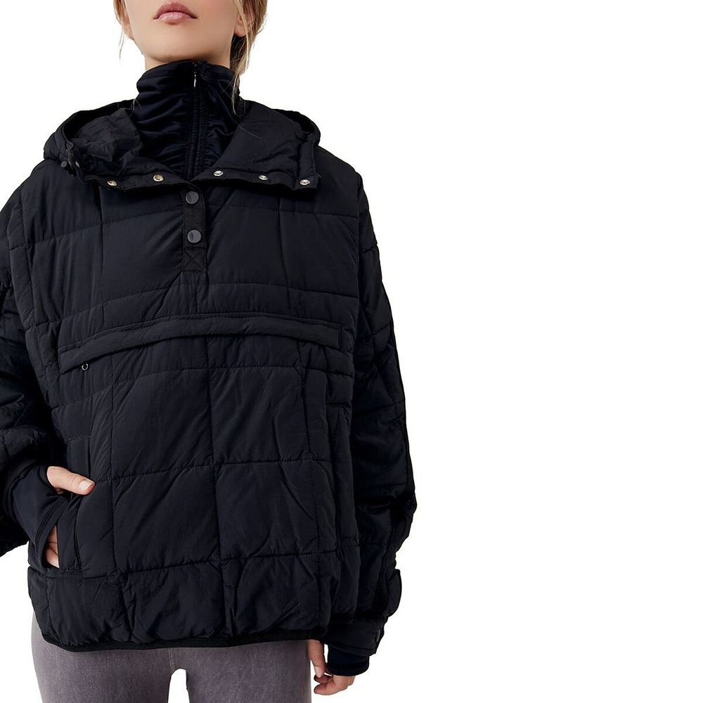 Free People Movement Pippa Packable Puffer Pullover Black Quilted Jacket Small